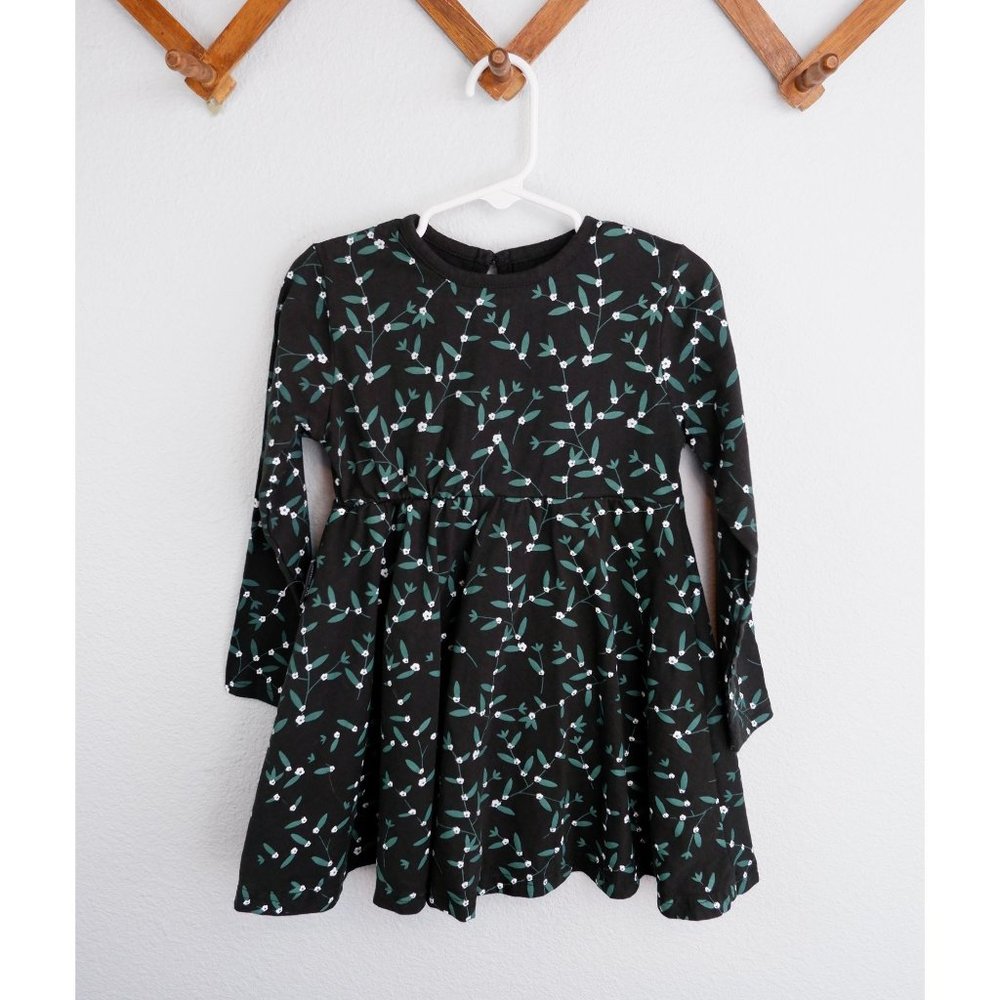 Dot Australia Black Floral Toddler Dress, size 3T